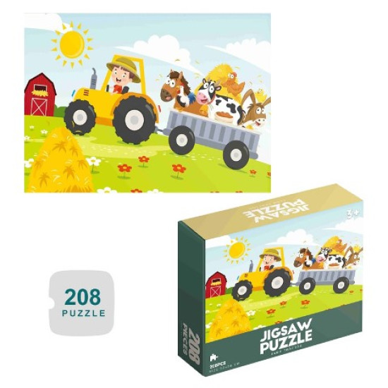 208 Piece Farm Truck Jigsaw Puzzle for Kids
