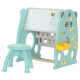 3-in-1 Kids Activity Desk | Drawing Easel and Bookshelf with Stool