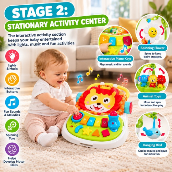 Lion 4-in-1 Baby Walker & Activity Centre