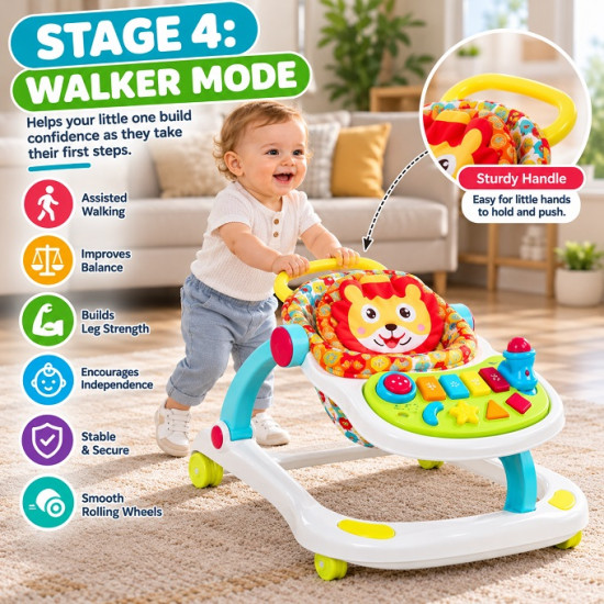 Lion 4-in-1 Baby Walker & Activity Centre