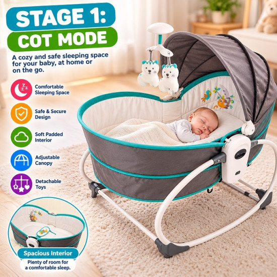 5-in-1 Baby Rocker Bassinet & Bedside Sleeper