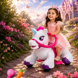 6V Kids Unicorn Electric Ride-On Car with Music