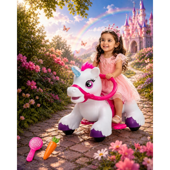 6V Kids Unicorn Electric Ride-On Car with Music