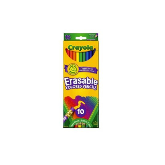 Crayola 10 Erasable Coloured Pencils – Washable School Colouring Set