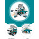Kid’s aircraft inertia deformation alloy plane electric toy with spray music and light