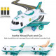 Kid’s aircraft inertia deformation alloy plane electric toy with spray music and light