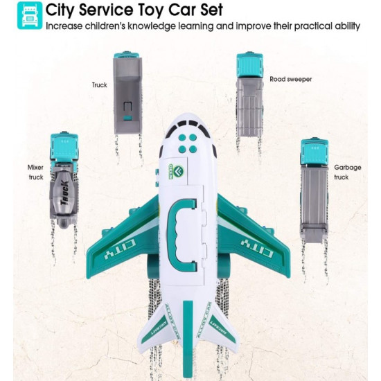 Kid’s aircraft inertia deformation alloy plane electric toy with spray music and light