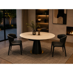 Aspen Extendable Luxury Dining Table with Rotating Sintered Stone Top