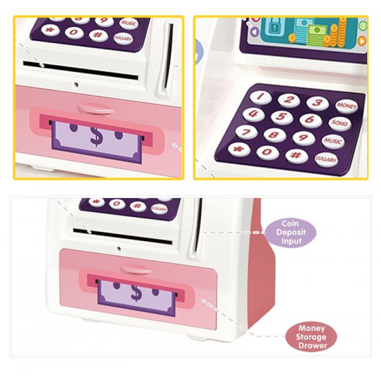 Kids Electronic ATM Money Saving Bank with PIN & Fingerprint Lock