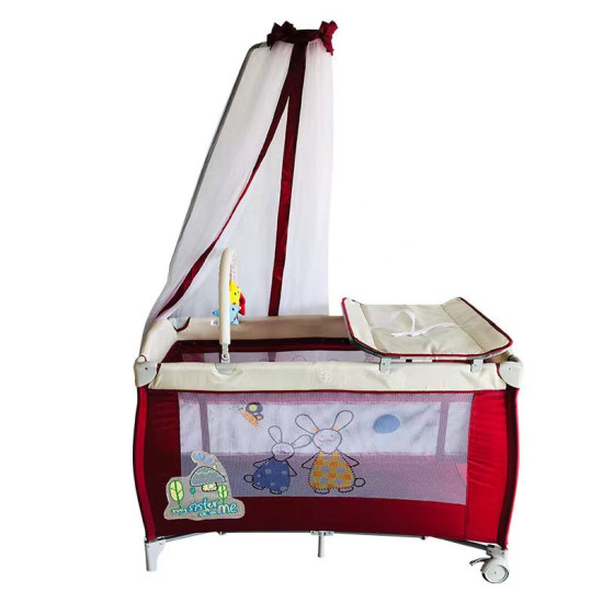 Baby Camp Cot with Mosquito Net & Changing Station