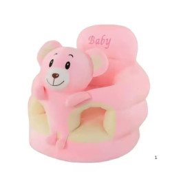 Baby Plush Support Cushion – Pink Teddy | Soft Infant Sitting Support Seat