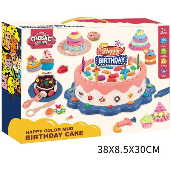 Magic Dough Happy Birthday Cake Creative Play Set