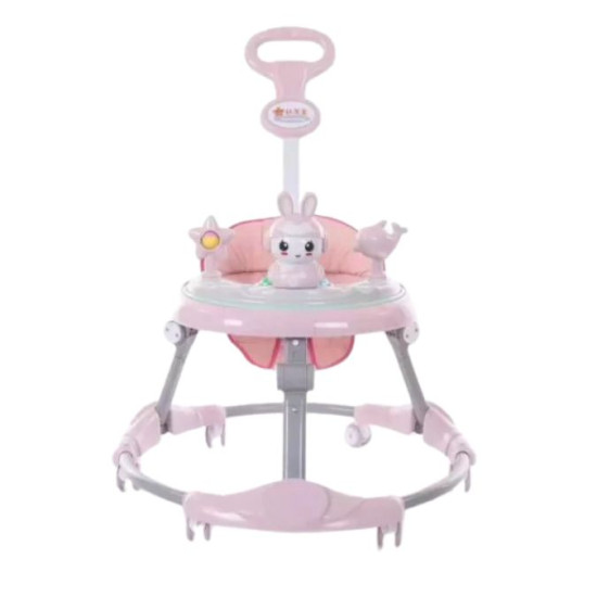 Bunny Baby Walking Ring With Push Handle | Adjustable Baby Walker