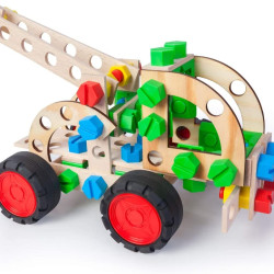 Constructor Junior 3-in-1 Pull Truck Wooden Construction Building Kit