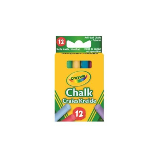 Crayola 12 Anti-Dust Coloured Chalk – Dustless Classroom Chalk for Kids