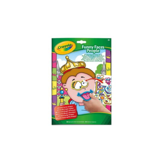 Crayola Color & Stick Funny Faces Activity Book – Kids Sticker & Colouring Set