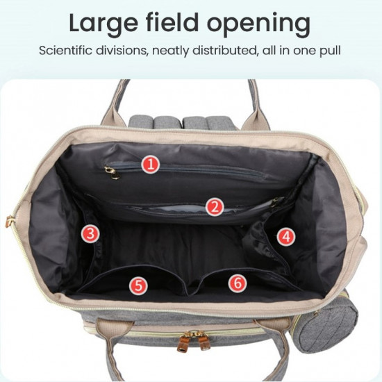 2-in-1 Baby Diaper Backpack with Foldable Travel Crib