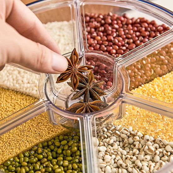 Rotating Grain Dispenser | 6 Compartment Rice & Cereal Storage Container South Africa