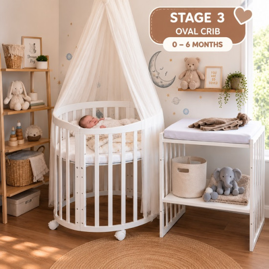 Multifunctional Convertible Baby Crib & Toddler Bed