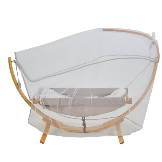 Luxury Wooden Baby Hammock with Canopy | European Beech Wood Baby Cradle