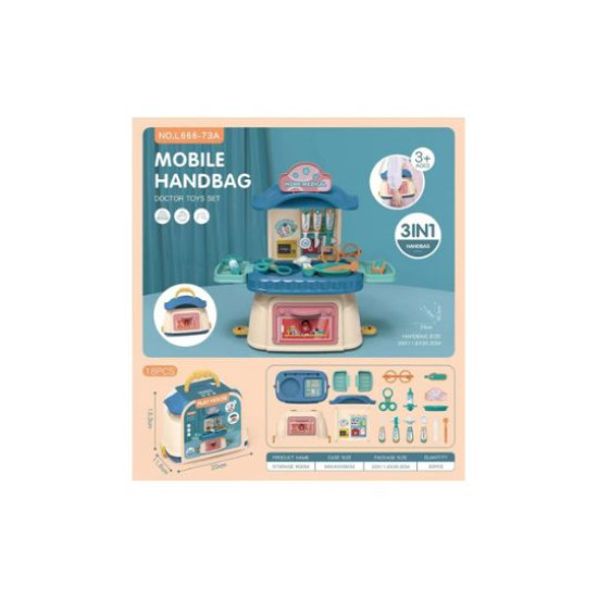 3-in-1 Mobile Handbag Kids Doctor Play Set
