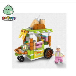 Kids Mini Food Street Juice Bar Building Blocks Play Set