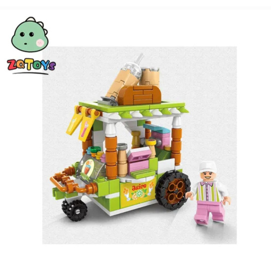 Kids Mini Food Street Juice Bar Building Blocks Play Set