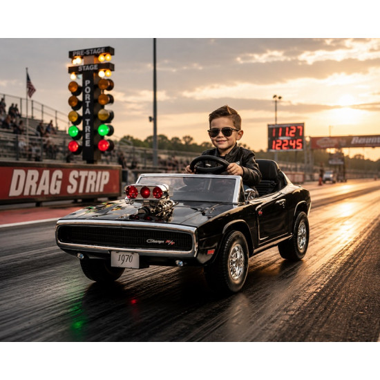 Licensed 1970 Dodge Charger 24V Kids Ride-On Car with Remote Control