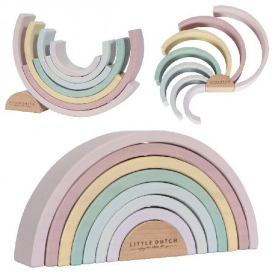 Little Dutch Wooden Rainbow Stacking Toy – 8 Piece