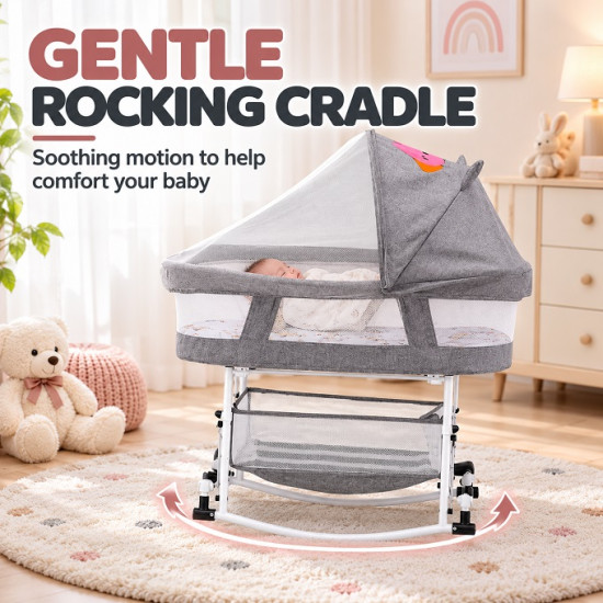 Lunu Bebe Multi-Purpose Baby Bassinet with Canopy & Storage