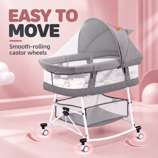 Lunu Bebe Multi-Purpose Baby Bassinet with Canopy & Storage