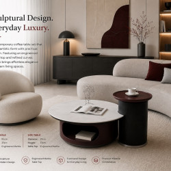 Toledo Luxury Round Coffee Table Set | Designer Marble Coffee Tables South Africa