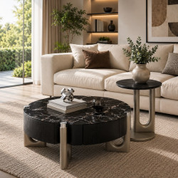 Matero Luxury Marble Coffee Table Set with Side Table – Modern Living Room Furniture South Africa