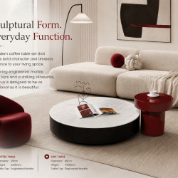Odessa Round Marble Coffee Table Set