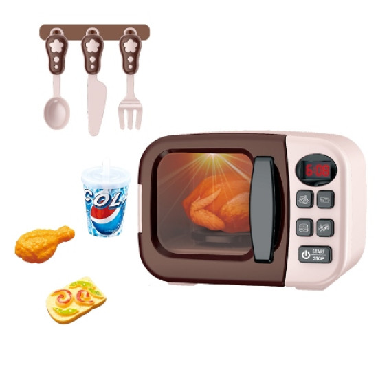 Kids Pretend Play Microwave Kitchen Appliance Set with Accessories