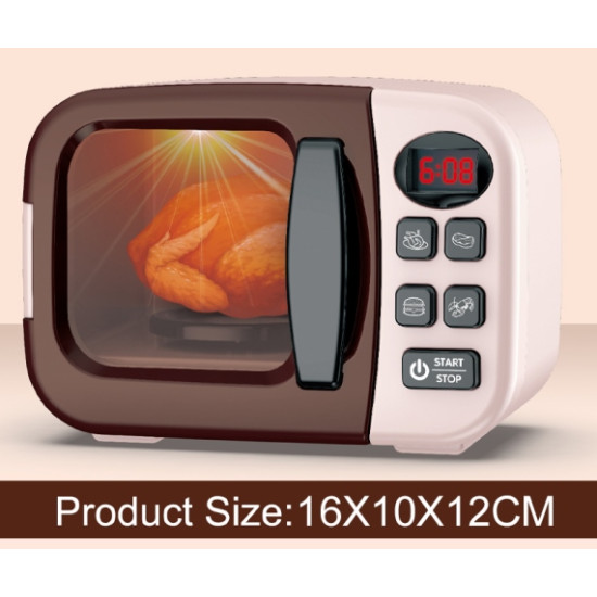 Kids Pretend Play Microwave Kitchen Appliance Set with Accessories