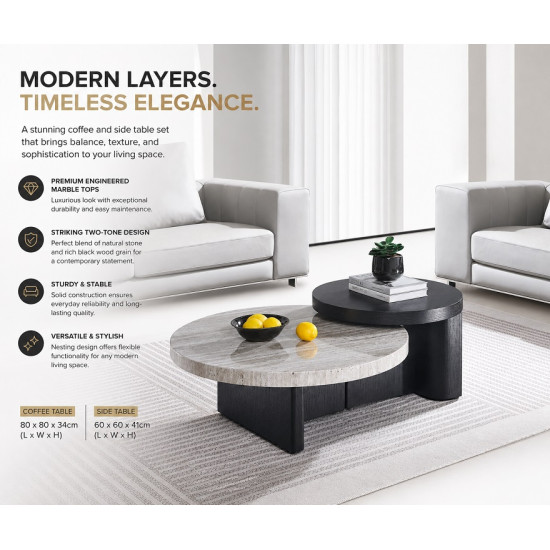 Milano Luxury Nesting Coffee Table Set