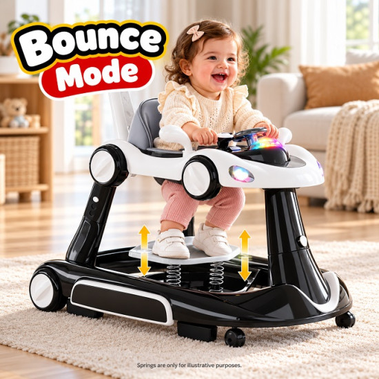 Multifunctional Baby Walker with Parent Push Handle