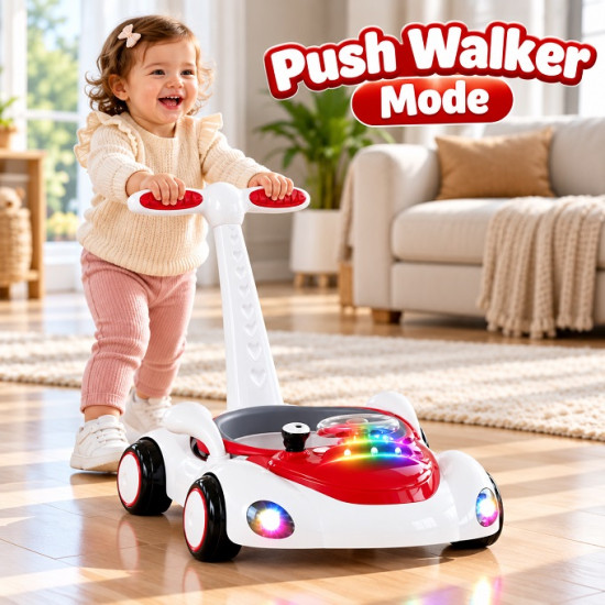 Multifunctional Baby Walker with Parent Push Handle