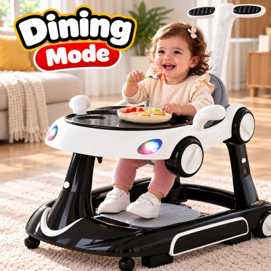Multifunctional Baby Walker with Parent Push Handle