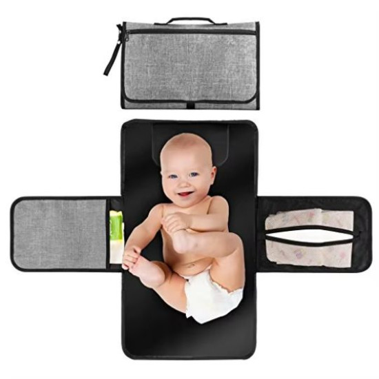 Portable Baby Diaper Changing Pad | Foldable Travel Changing Mat with Storage Pockets
