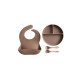 Premium Silicone Baby Feeding Set | Bib, Plate & Cutlery