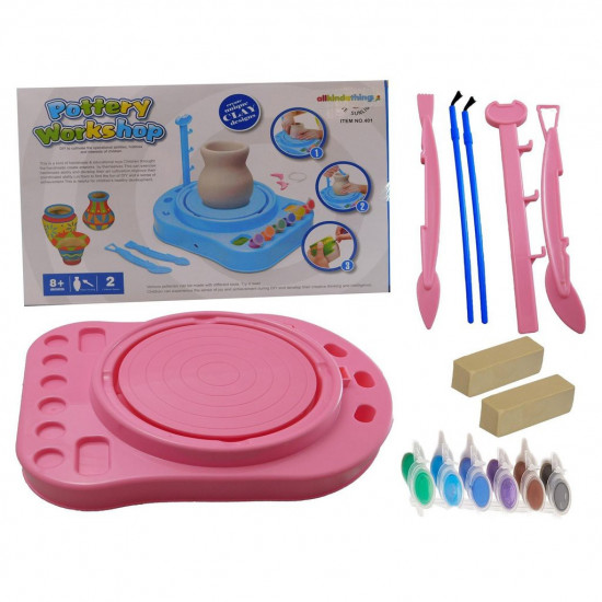 Kids Pottery Workshop Kit | Electric Pottery Wheel Arts & Crafts Set