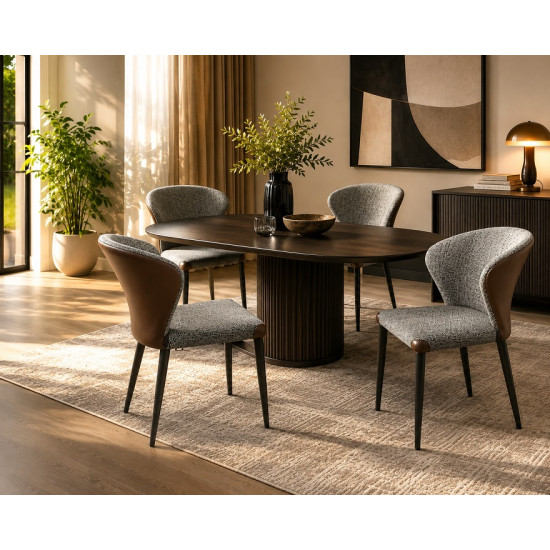 Roma Luxury Fabric Dining Chair with Steel Legs | Modern Dining Chair South Africa