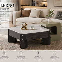 Salerno E-Marble Coffee Table Set | Modern Luxury Coffee & Side Table Set | South Africa