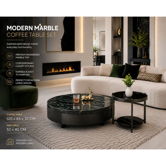 Savannah Designer Coffee Table Set | Luxury Marble Coffee Table | Modern Living Room Furniture South Africa
