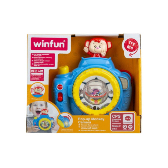 Winfun Pop Up Monkey Camera | Musical Learning Camera Toy for Kids