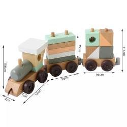 Wooden Block Train Toy for Toddlers | Montessori Educational Wooden Train