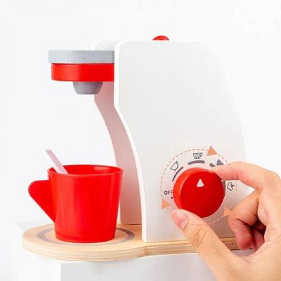Wooden Coffee Machine Toy Set for Kids | Pretend Play Kitchen Toy