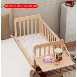 4-in-1 Multifunctional Wooden Baby Cot & Bedside Crib